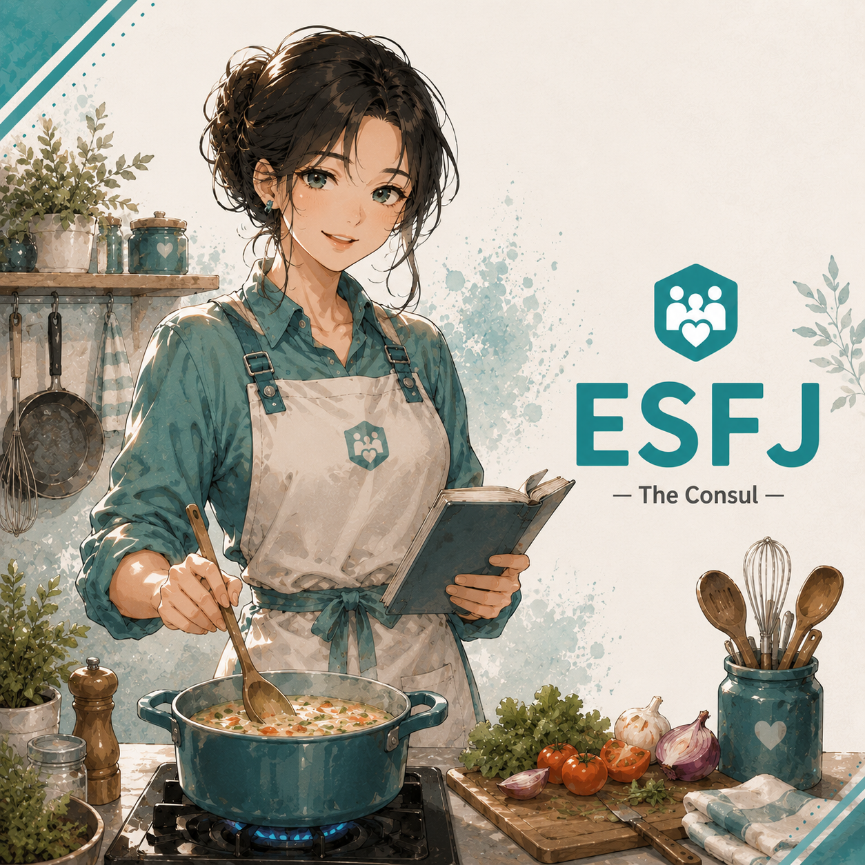Female ESFJ personality illustration