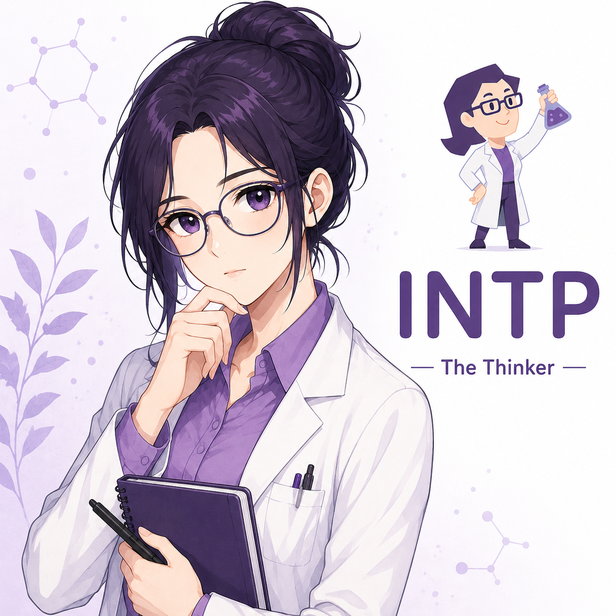 Female INTP personality illustration