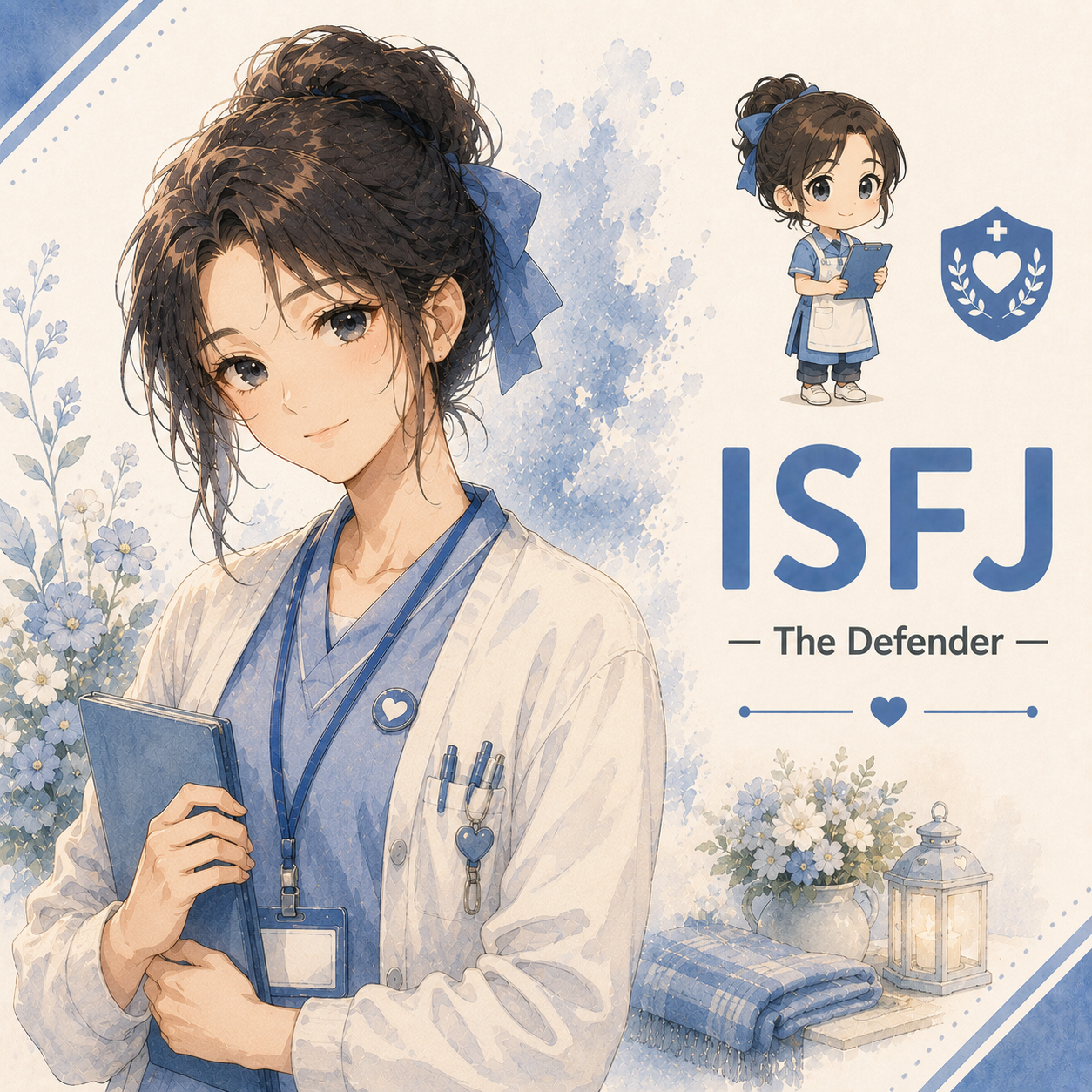 Female ISFJ personality illustration