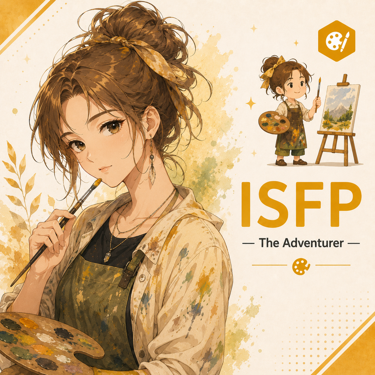 Female ISFP personality illustration
