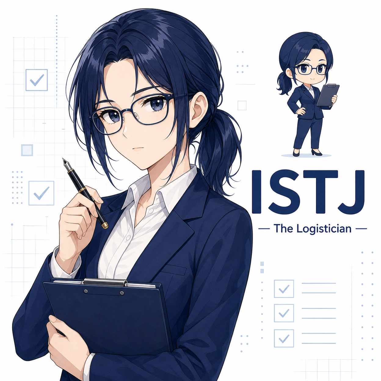 Female ISTJ personality illustration