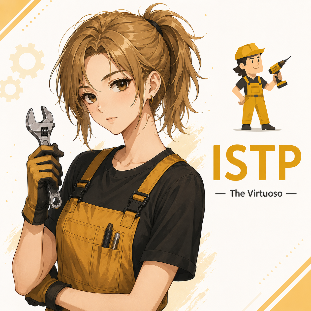 Female ISTP personality illustration